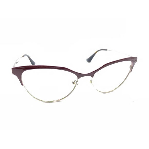 Prada VPR 55S UF6-1O1 Maroon Red Brown Silver Eyeglasses Frames 54-16 140 Italy - Picture 1 of 12